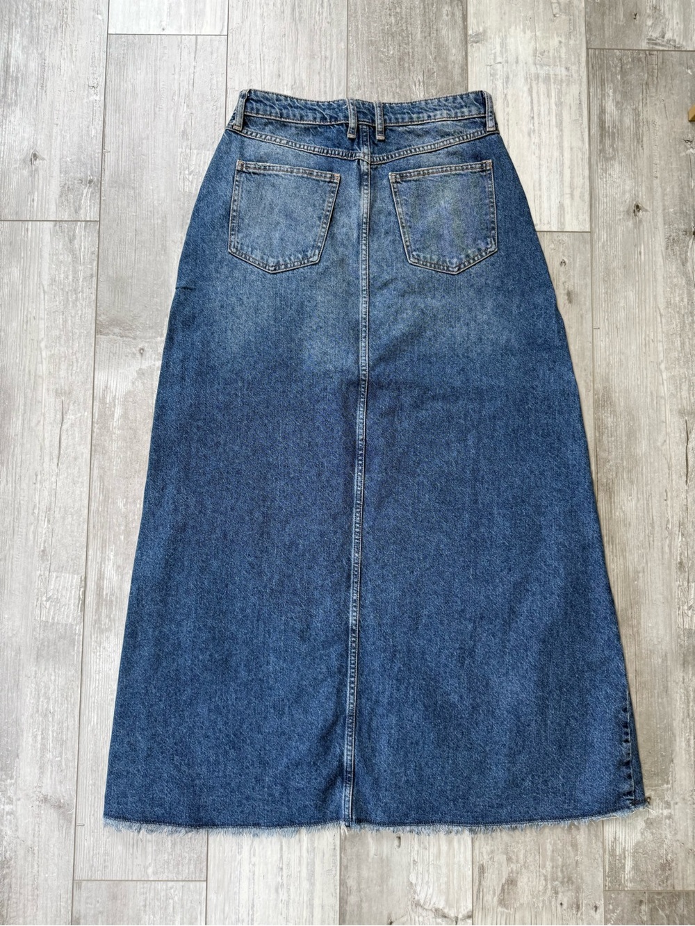 Free People We The Free Come As You Are Denim Maxi Skirt Size 8 Dark Indigo - Picture 3 of 9